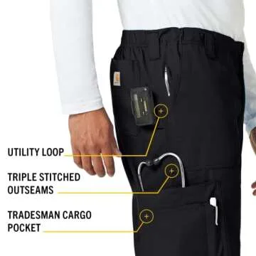 Shop Carhartt Men's Ripstop Multi-Cargo Scrub Pant in Black