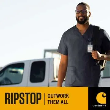 Shop Carhartt Men's Ripstop Multi-Cargo Scrub Pant in Black