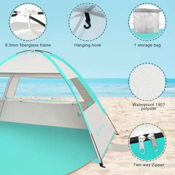 Venustas Beach Tent - Spacious UV Protection Canopy