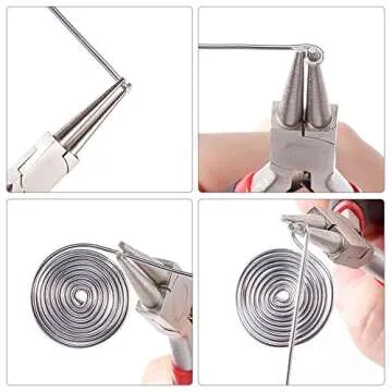 Beadthoven 1Set Round Nose Pliers Jewelry Tools for Memory Wire Looping Wrapping Beading Platinum Color 12.7cm/5 Inch Long
