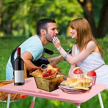 Laptop Bed Table, Foldable Laptop Desk Bed Tray with Storage Drawer, Lap Desk TV Tray for Breakfast ...