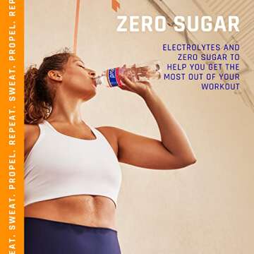 Propel Immune Support with Vitamin C + Zinc, Orange Raspberry, 16.9oz Bottles, Pack of 6