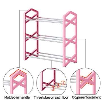 SHELAKET 3-Tier Small Shoe Rack for Space Saving Storage