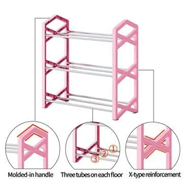 SHELAKET 3-Tier Small Shoe Rack for Space Saving Storage