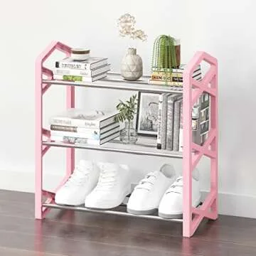 SHELAKET 3-Tier Small Shoe Rack for Space Saving Storage
