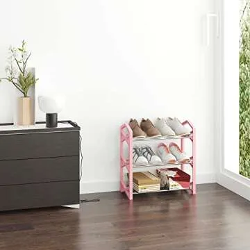 SHELAKET 3-Tier Small Shoe Rack for Space Saving Storage