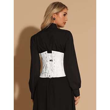 Allegra K Vintage Lace Up Steel Boned Corset for Women