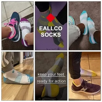 Cushioned Ankle Running Socks - 6 Pairs for Women
