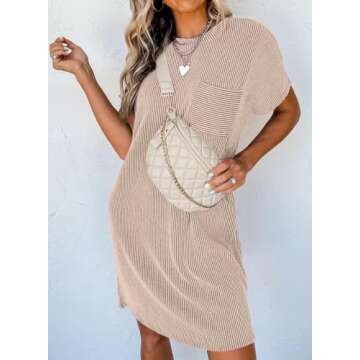 Acelitt Summer Dress - Trendy Loose T-shirt Mini Dress