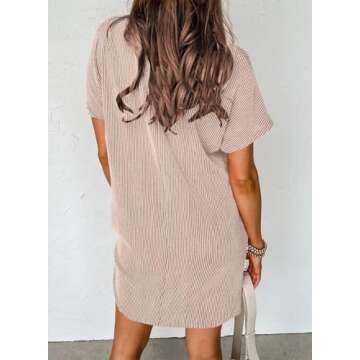 Acelitt Summer Dress - Trendy Loose T-shirt Mini Dress