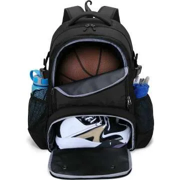 DSLEAF Sports Backpack with Ball & Shoe Compartment