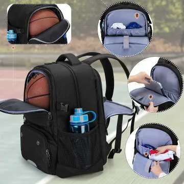 DSLEAF Sports Backpack with Ball & Shoe Compartment