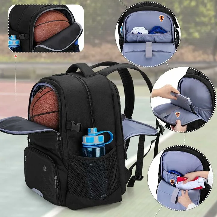 DSLEAF Sports Backpack with Ball & Shoe Compartment