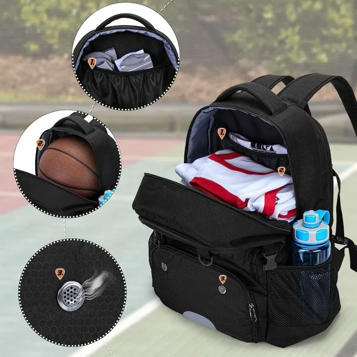 DSLEAF Sports Backpack with Ball & Shoe Compartment