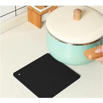 Silicone Trivet Mats 7.1-Inch for Hot Pots & Pans, Heat Resistant Table Mat, Non-Slip Hot Pads for D...