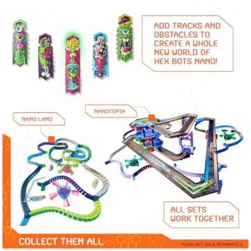 HEX BOTS Nano 5 Pack, 4 Nano Bots with Bonus Flash Nano, Sensory Toys for Kids & Cats with Vibration Technology, Insect Toys & Mini Robot Toy for Kids Ages 3 & Up
