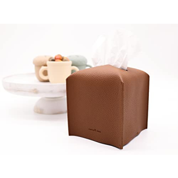 Elegant PU Leather Tissue Box Cover Holder for Home & Office