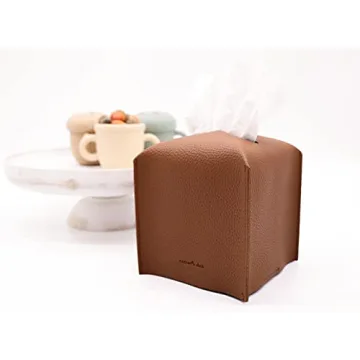 Elegant PU Leather Tissue Box Cover Holder for Home & Office