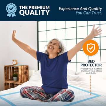 MED PRIDE Disposable Underpads 23'' X 36'' Incontinence Pads, Chux, Bed Covers, Puppy Training | Thick, Super Absorbent Protection for Kids, Adults, Elderly | Liquid, Urine, Accidents (15)