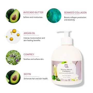 100% PURE Moisture Drench Conditioner Glossy Locks Moisturizer & Shine Replenishment Dry Hair Treatment Hydrating Organic Vegan Moisture Essentials for Women & Men - 16 Fl Oz