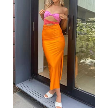 Stylish ROAONOCOMO Midi Dress for Parties and Casual Wear