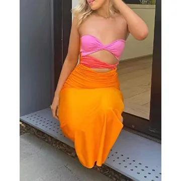 Stylish ROAONOCOMO Midi Dress for Parties and Casual Wear