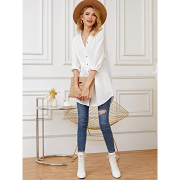 Stylish Auxo Women's Henley Button Down Shirt Dress