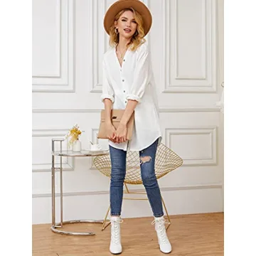 Stylish Auxo Women's Henley Button Down Shirt Dress