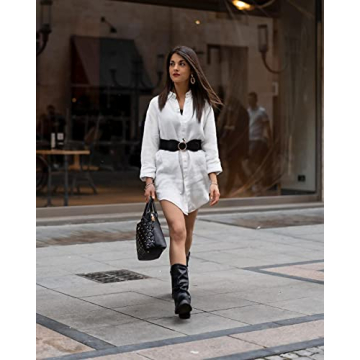 Stylish Auxo Women's Henley Button Down Shirt Dress