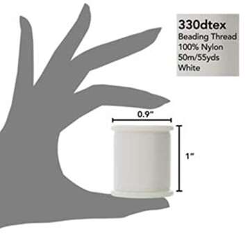 3 Color Bundle: Japanese Nylon Beading K.O. Thread for Delica/Seed Beads, White, Black & Light Grey 50 Meters per Color