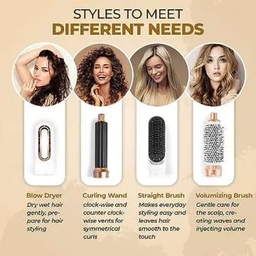 ZASH GLAM 5-in-1 Hair Dryer Brush - Compact, Portable, Ionic, 1000W