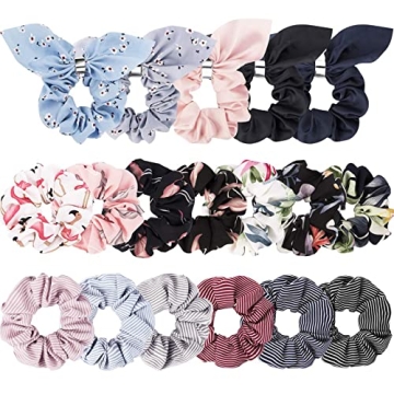 Jaciya 18 Pack Cute Chiffon Hair Scrunchies for Women