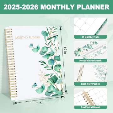 2025-2026 SUNEE Monthly Planner with Bonus Pages