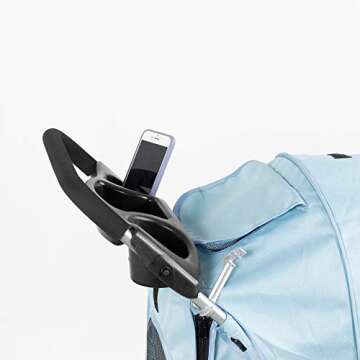 VIVO Four Wheel Pet Stroller, for Cat, Dog and More, Foldable Carrier Strolling Cart, Multiple Colors (Blue)