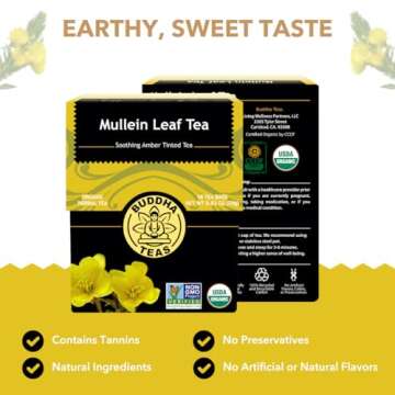 Buddha Teas - Mullein Leaf - Organic Herbal Tea - For Health & Wellbeing - With Antioxidants, Minera...