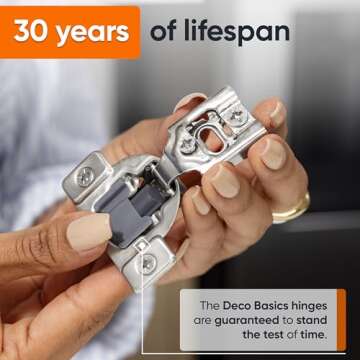 DecoBasics 40 Pack 1/2 inch Overlay Soft Close Cabinet Hinges for Kitchen Cabinets Door -Concealed Self Closing Face Frame Cabinet Hinges Brushed Nickel -Built-in Soft Close Hinges Damper-3 Way Adjust