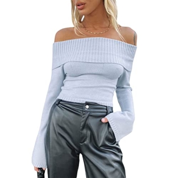 Womens Sexy Knit Crop Sweater - Chic Comfort Wear