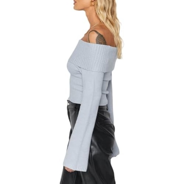 Womens Sexy Knit Crop Sweater - Chic Comfort Wear