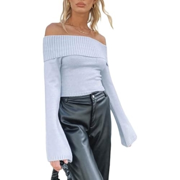 Womens Sexy Knit Crop Sweater - Chic Comfort Wear