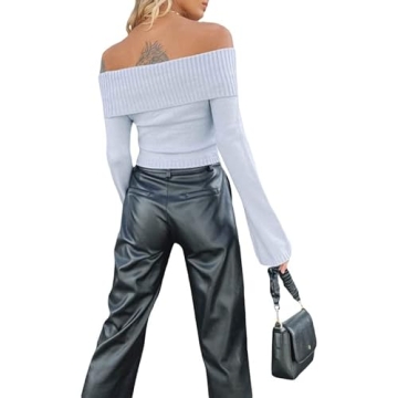 Womens Sexy Knit Crop Sweater - Chic Comfort Wear