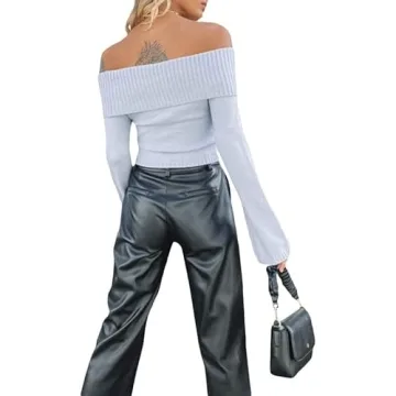 Womens Sexy Knit Crop Sweater - Chic Comfort Wear