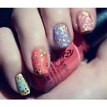 12 Boxes Gold Silver Copper Rainbow Foil Paillette Chip Foil Nail Glitter Nail Art Design Decoration