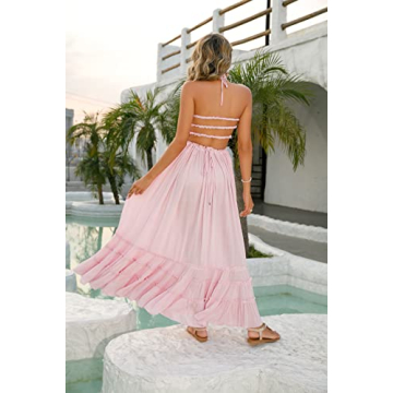 Stylish R.Vivimos Women's Summer Backless Long Dress