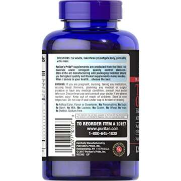 Puritan's Pride Triple Omega 3-6-9 Fish, Flax & Borage Oils, 120 Count