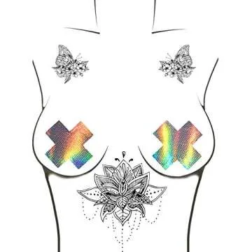 Neva Nude Liquid Party X Factor Nipztix Pasties Nipple Covers for Festivals, Raves, Parties, Lingerie and More, Medical Grade Adhesive, Waterproof and Sweatproof, Made in USA