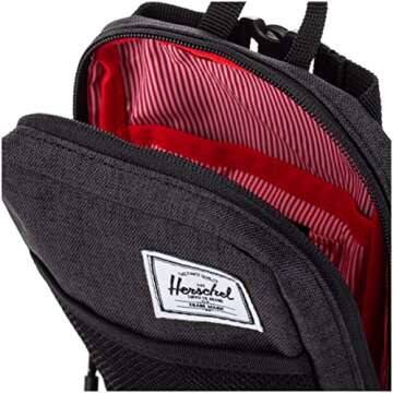 Herschel Sinclair Cross Body Bag, Black Crosshatch, Large