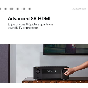 8K UHD Denon AVR-X4800H Receiver with Bluetooth and Wi-Fi