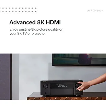 8K UHD Denon AVR-X4800H Receiver with Bluetooth and Wi-Fi