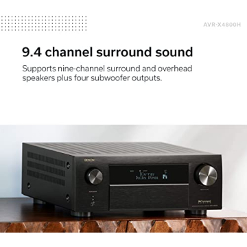8K UHD Denon AVR-X4800H Receiver with Bluetooth and Wi-Fi
