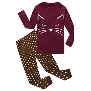 Cozy Family Feeling Cat Pajamas for Toddler Girls - 100% Cotton Sleepwear